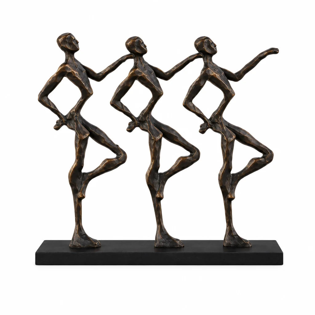 Abstract Dancing Figures Metal Sculpture Tabletop Decor