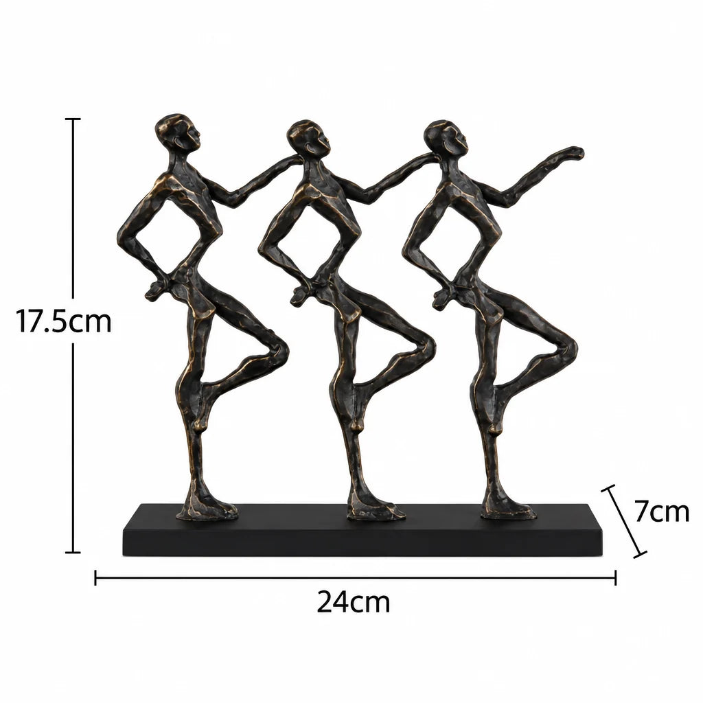 Abstract Dancing Figures Metal Sculpture Tabletop Decor