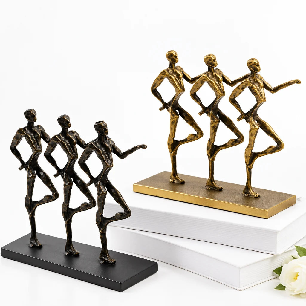 Abstract Dancing Figures Metal Sculpture Tabletop Decor