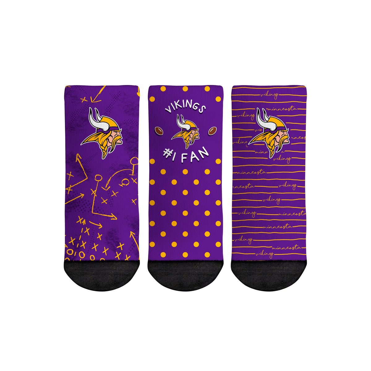 Minnesota Vikings - Number 1 Fan 3-Pack (Toddler)