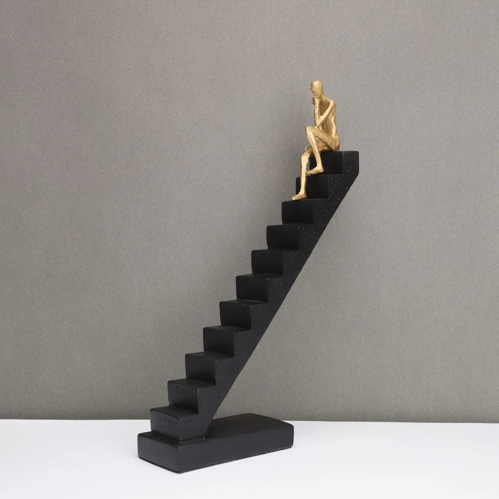 Modern Staircase Climbing Human Sculpture for Home Decor