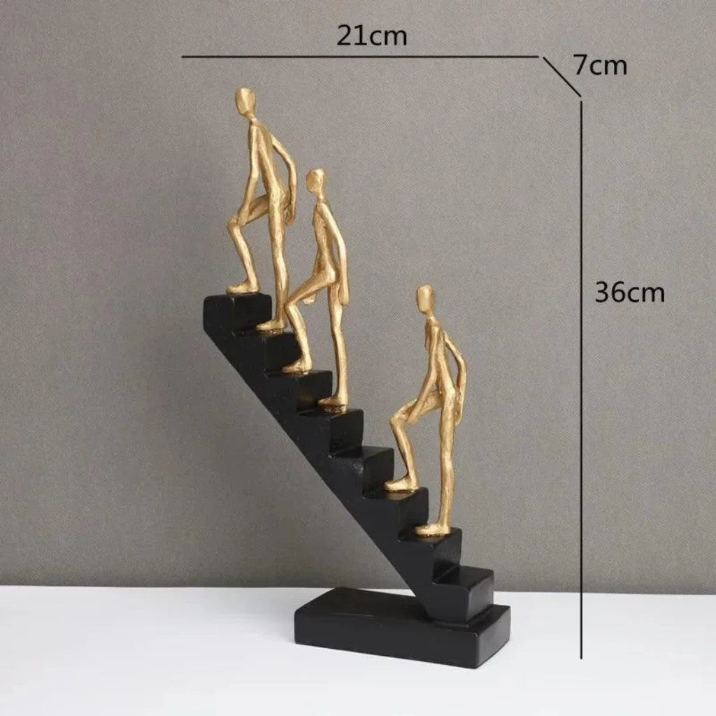 Modern Staircase Climbing Human Sculpture for Home Decor