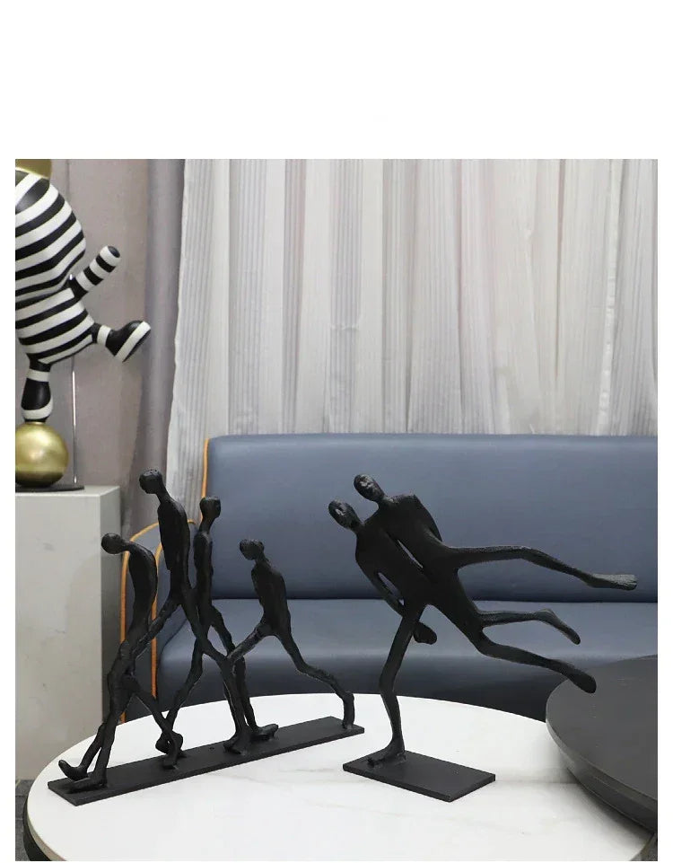 Modern Walking Human Figurines Sculpture
