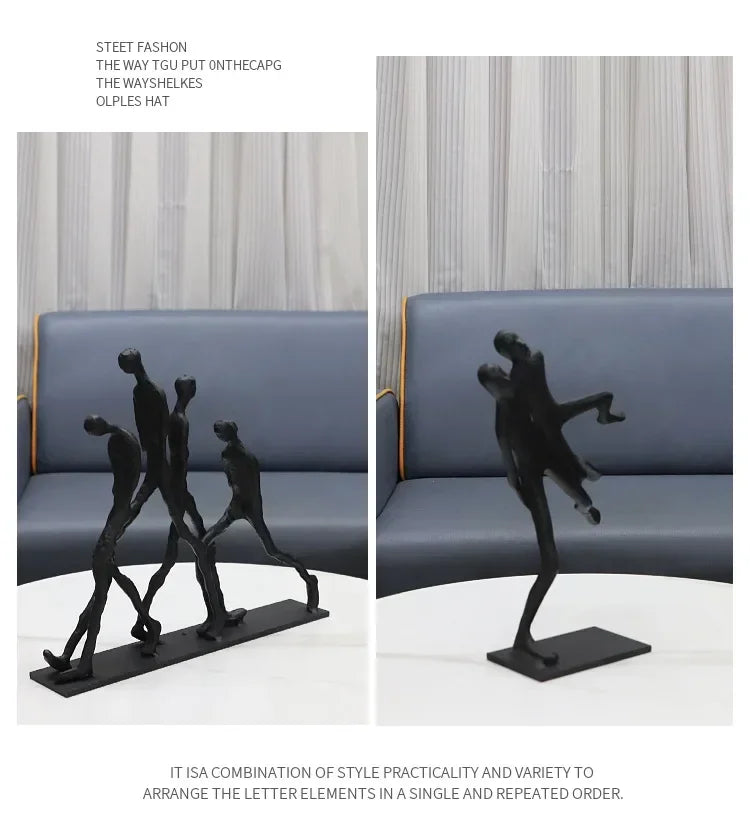 Modern Walking Human Figurines Sculpture