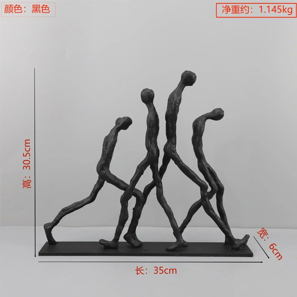 Modern Walking Human Figurines Sculpture