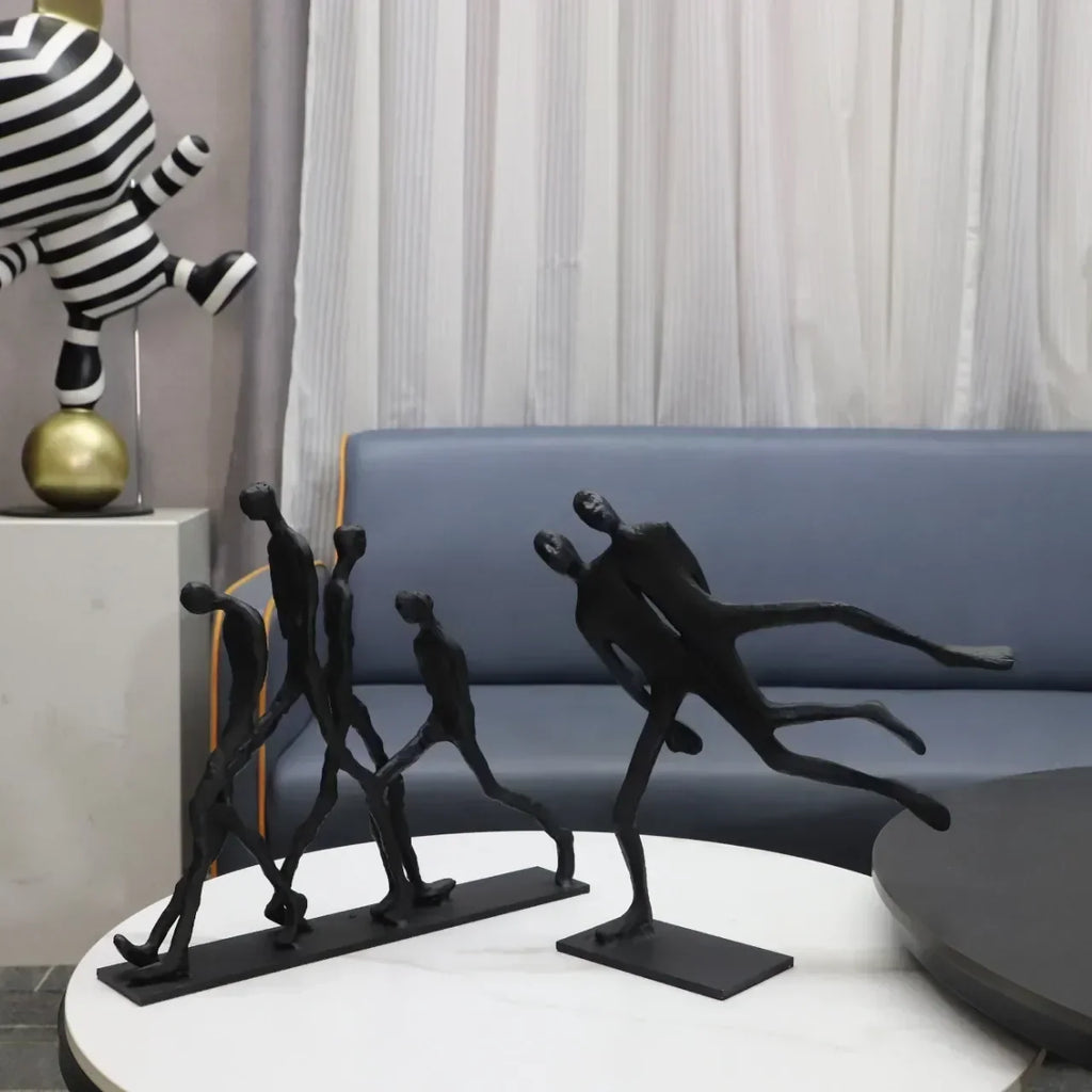 Modern Walking Human Figurines Sculpture