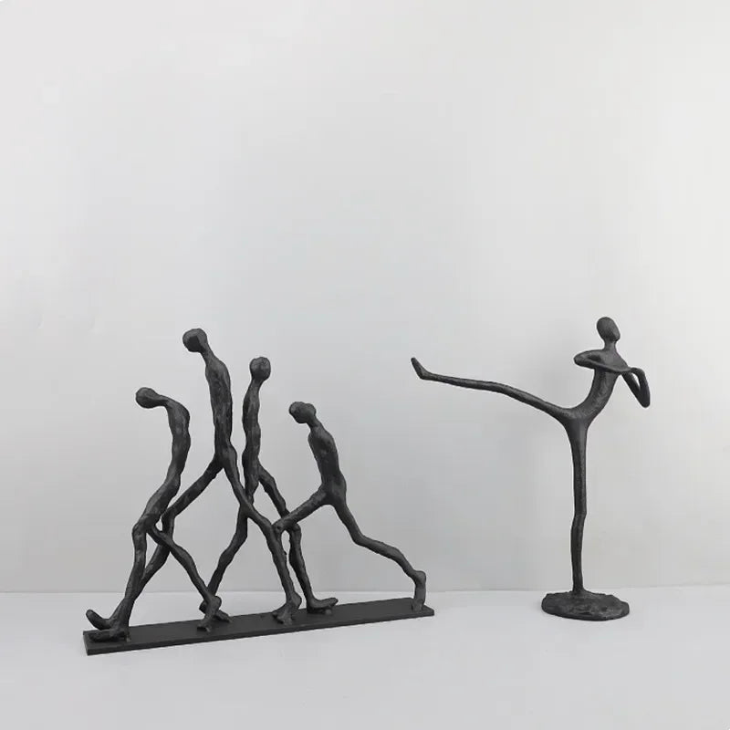 Modern Walking Human Figurines Sculpture
