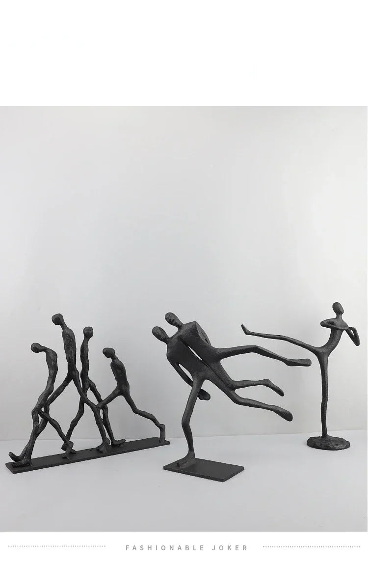 Modern Walking Human Figurines Sculpture