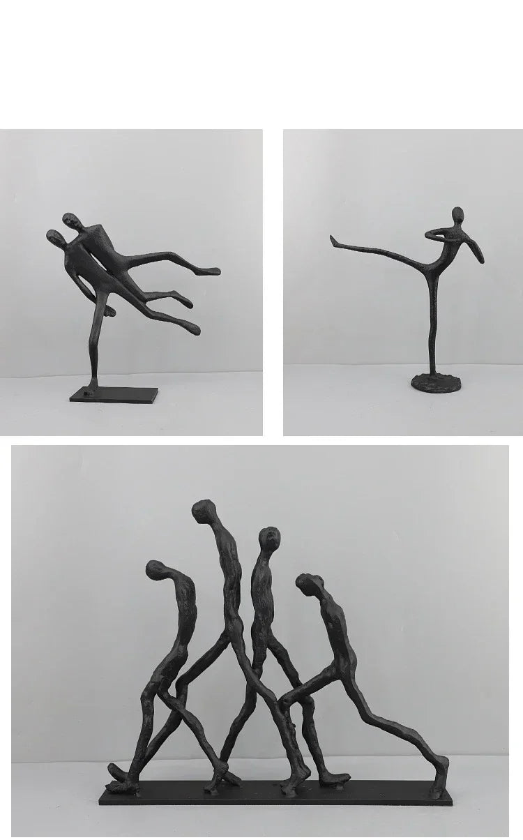Modern Walking Human Figurines Sculpture
