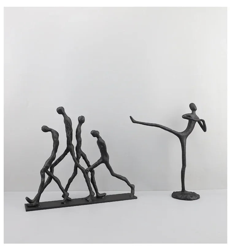 Modern Walking Human Figurines Sculpture