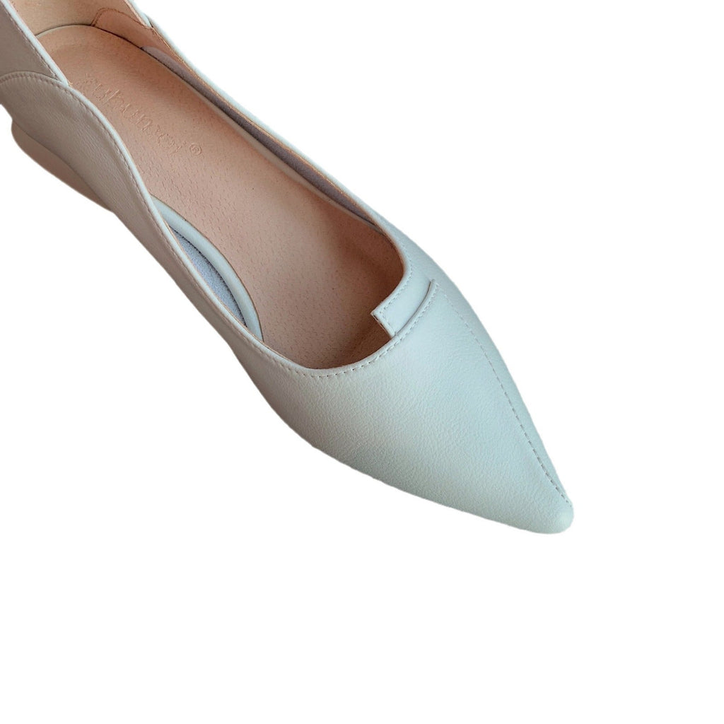 Pointed-toe Chunky Heel Two-Way Shoes