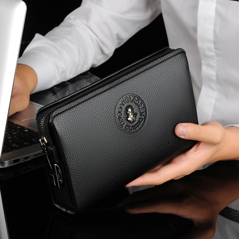 Men's Business Casual Soft Leather Clutch