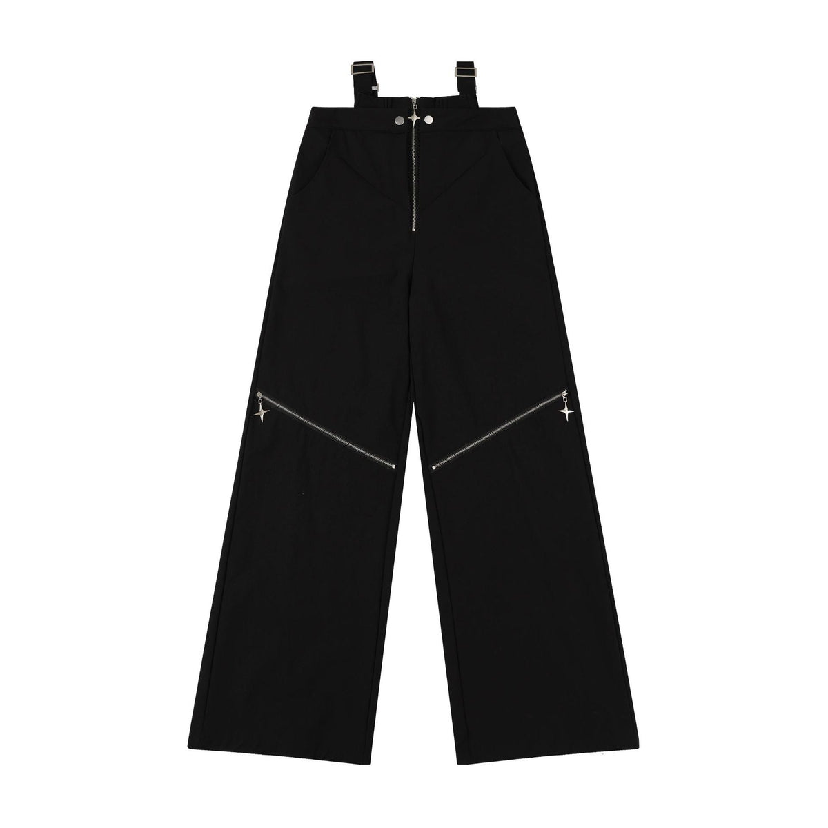 Y2K Black Cargo Pants with Zipper