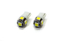 T10 5 LED SMD Bulbs Pair White - 4801001