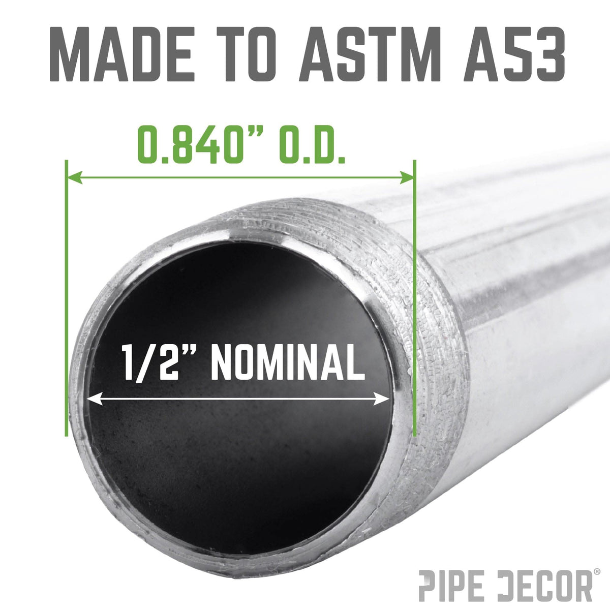 1/2 in. x 42 in. Galvanized Steel Pipe