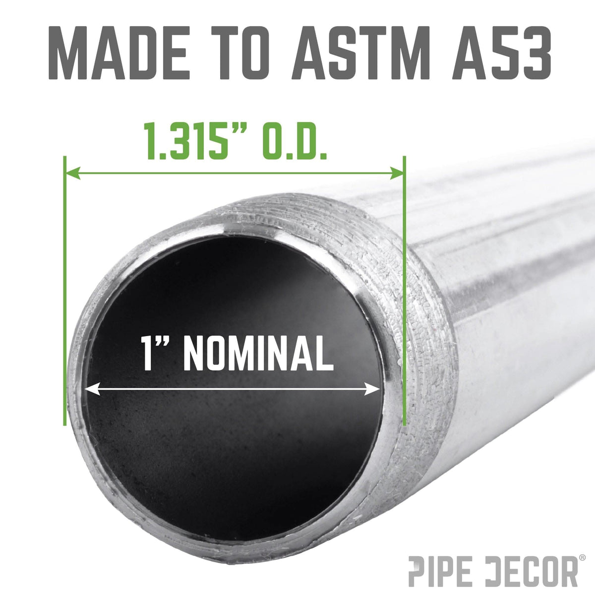 1 in. x 30 in. Galvanized Steel Pipe