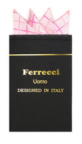 Pre-Folded Microfiber Pink Geometric Handkerchief Pocket Square