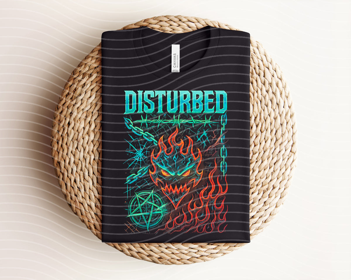 Disturbed Neon Graphic Tee