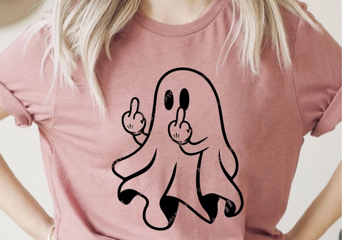 Ghost Flipping Off Graphic Tee