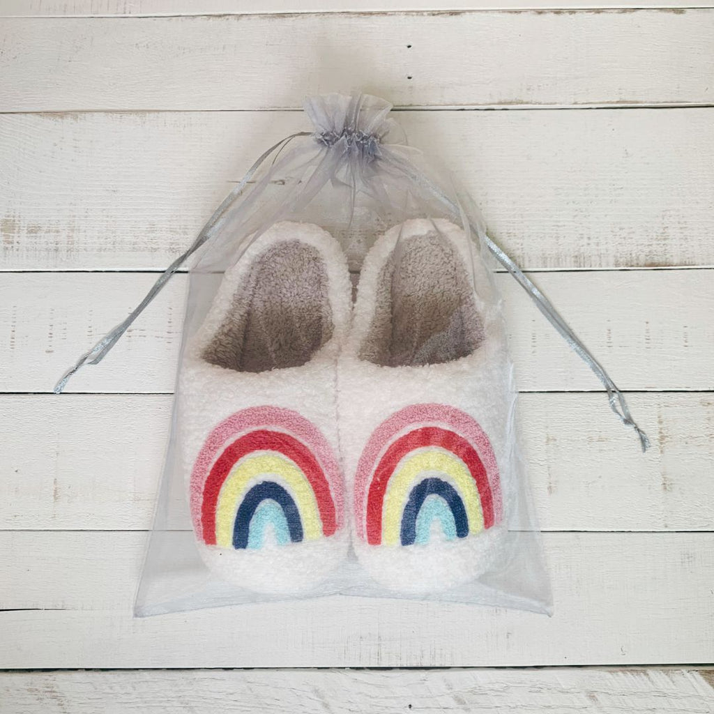 Rainbow Plush Cozy Women's Slippers [Size 8 Remaining]