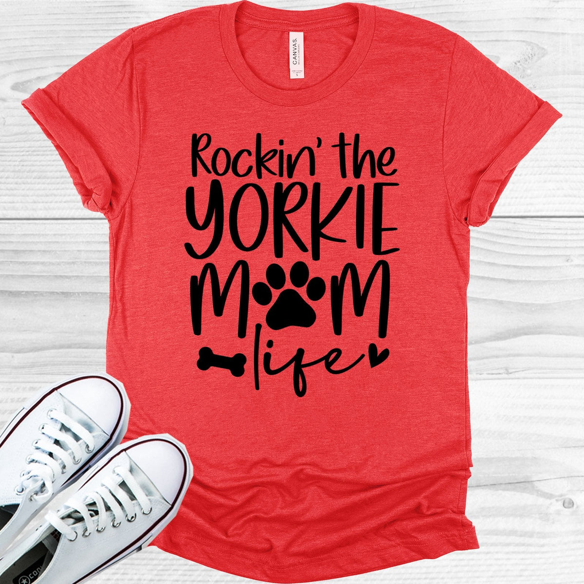 Rockin the Yorkie Mom Life Graphic Tee
