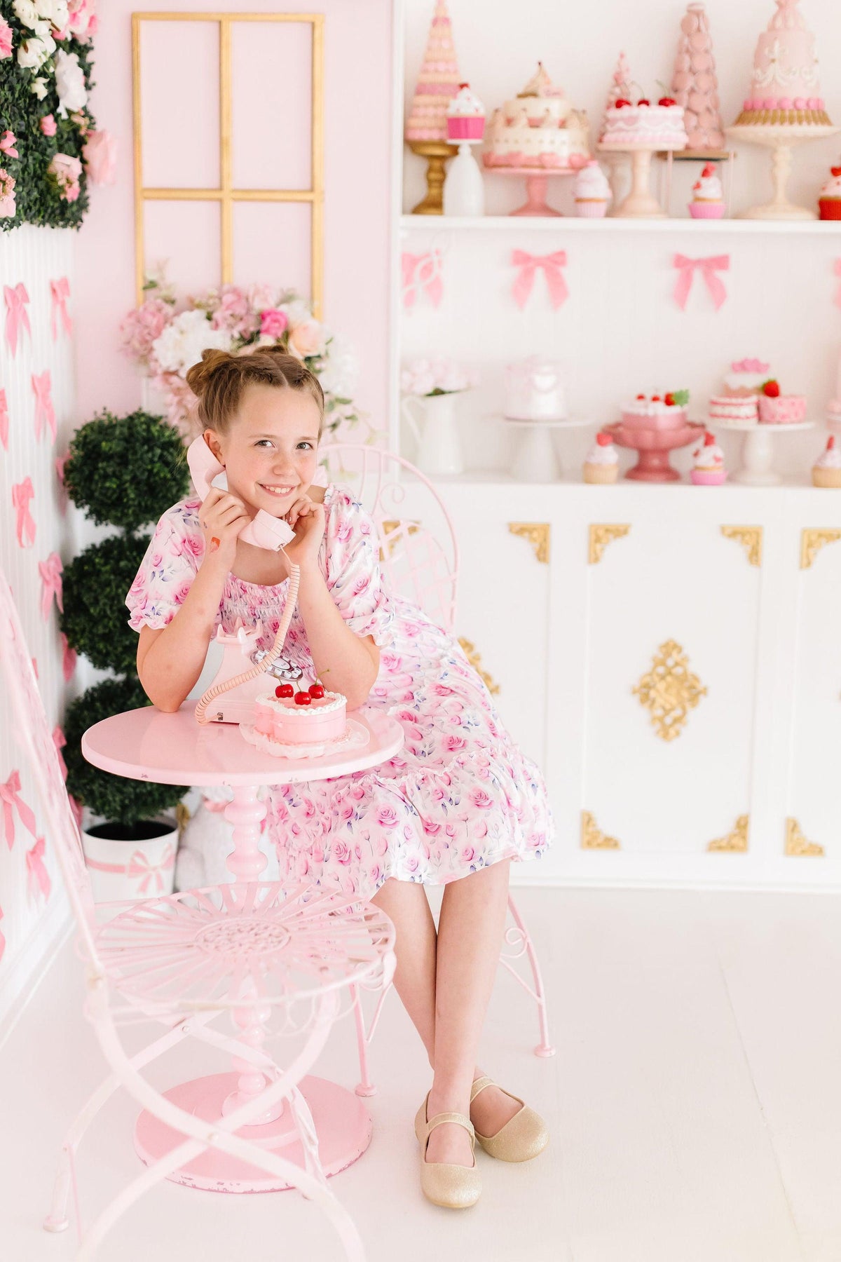 SALE Rose Garden Smocked Ruffle Dress