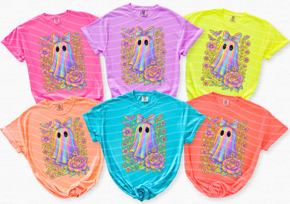 Holographic Floral Ghost Graphic Tee