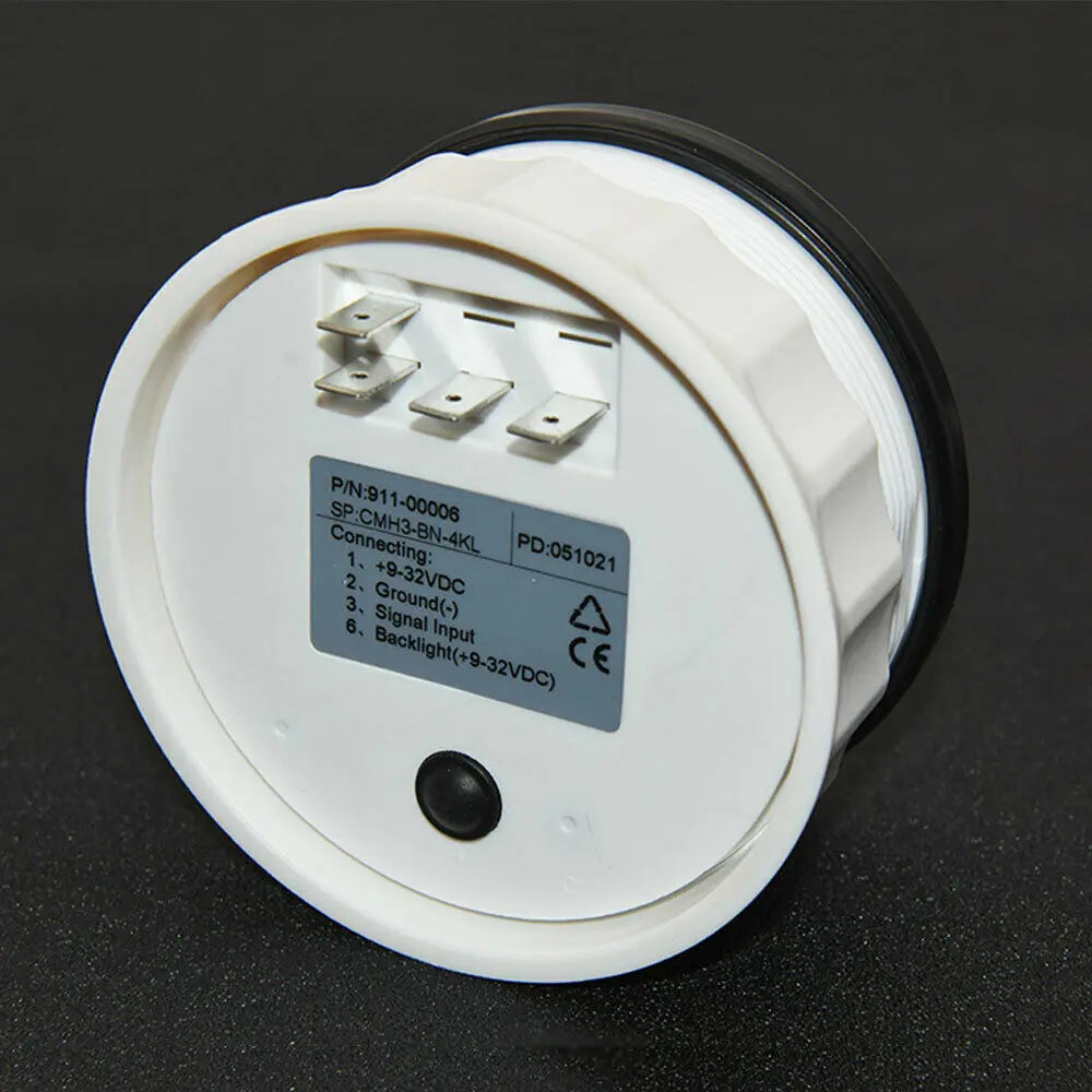 85mm Diesel Engine Tachometer 0-4000RPM | Digital LCD Hour Meter with M16/M18 RPM Sensor