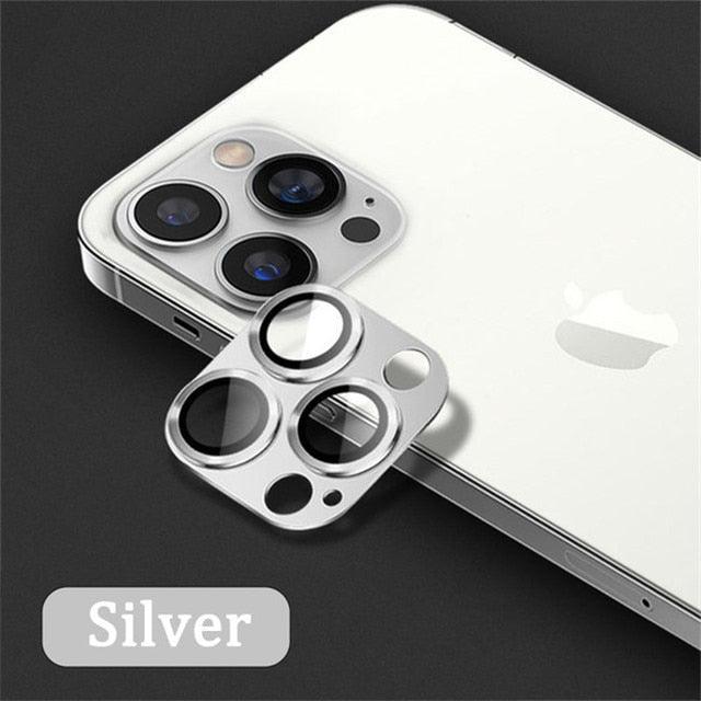Camera Lens Metal Protector Glass For iPhone 14 Pro 13Pro 13 12 Pro Max Plus Full Cover Lens Protective Cap For iPhone 13 14Pro Tempered Glass Lens Film Metal Camera Screen Protection HD Clear Lens Protector