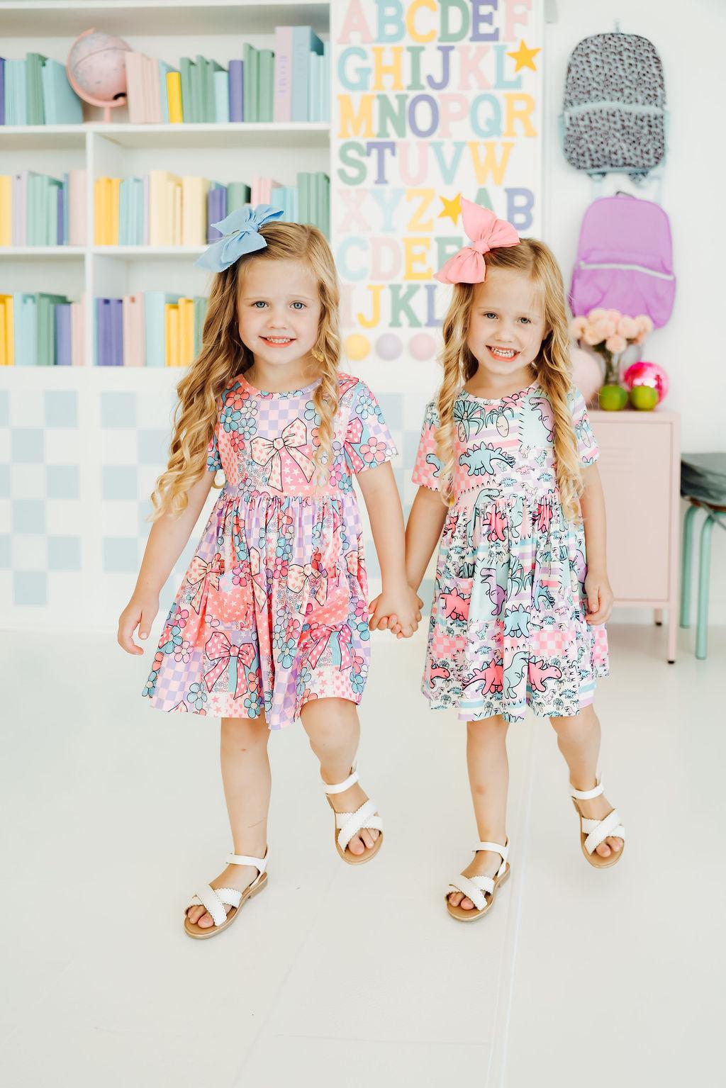 SALE Patchwork Princess S/S Pocket Twirl Dress