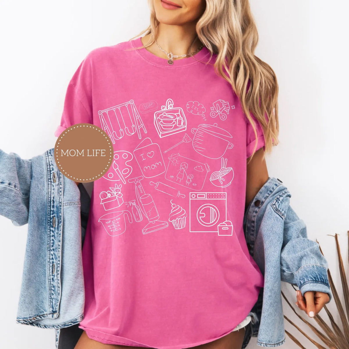 Mom Life Doodle Icons Graphic Tee
