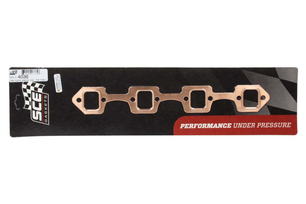 Ford Windsor Copper Embossed Exhaust Gasket - 4036