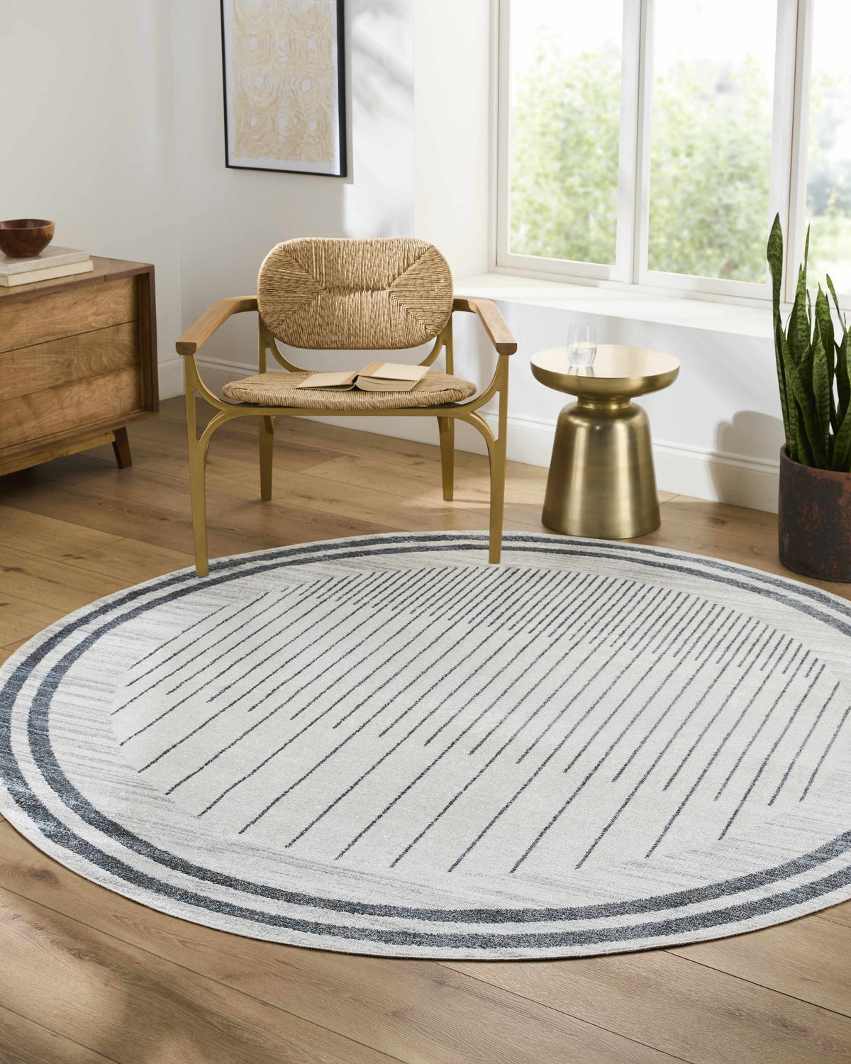 Thad Medium Gray Washable Area Rug