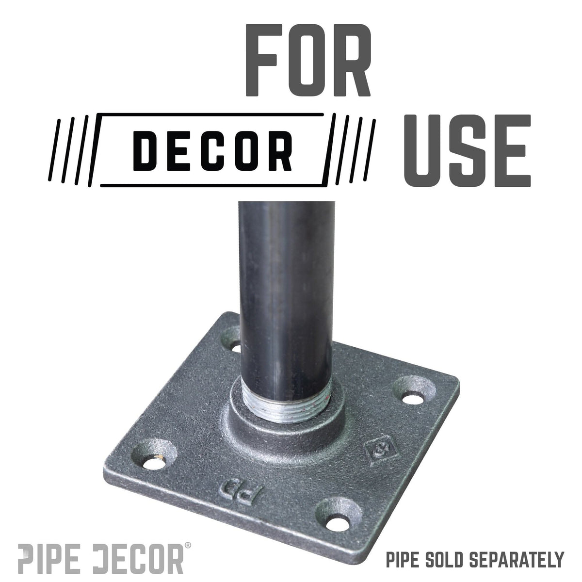 1 in. Black Square Floor Flange