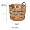Blue Accent Woven Storage Basket