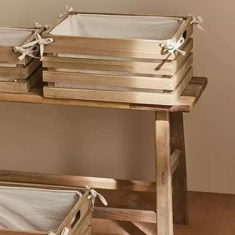Linen-Lined Wooden Crate