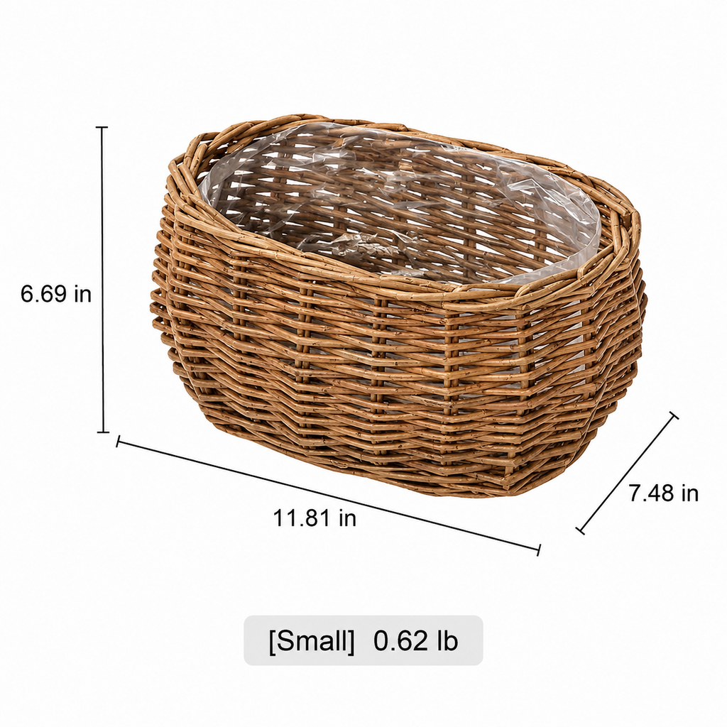 Oval Wicker Planter Basket