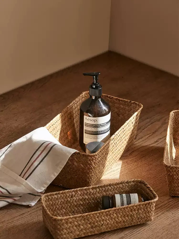 Rectangular Seagrass Organizer Basket