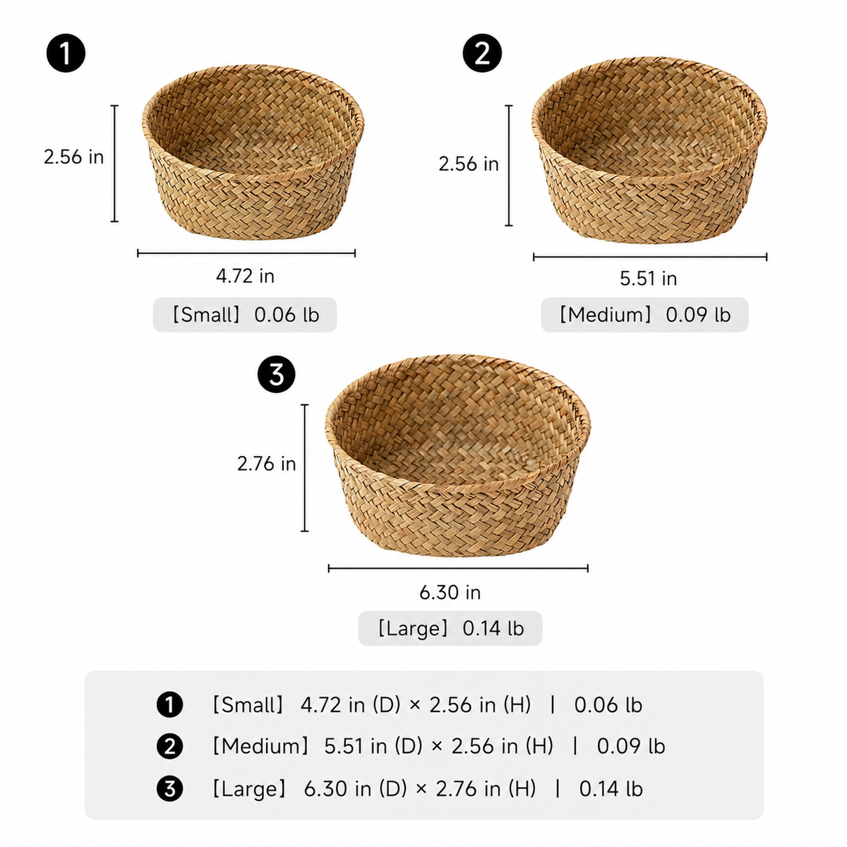 Round Seagrass Catchall Basket