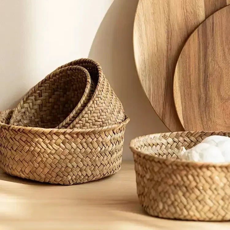 Round Seagrass Catchall Basket