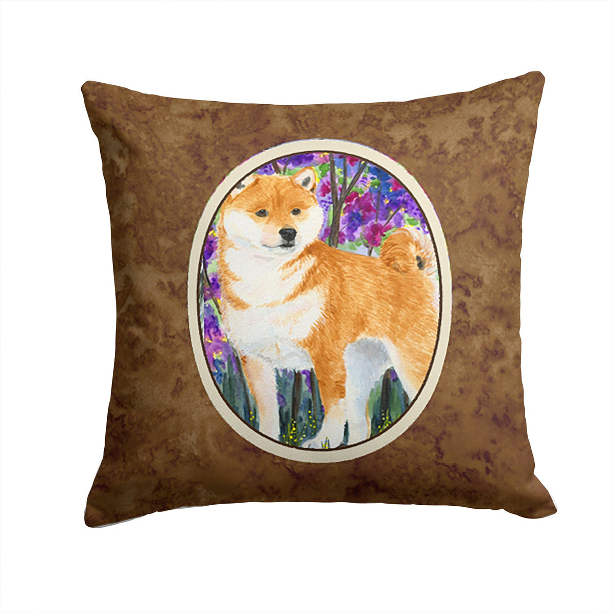 Shiba Inu Decorative Throw Pillow 14x14 Indoor Outdoor Accent Cushion, Fabric Cover with Insert for Sofa, Bed, Porch & Living Room