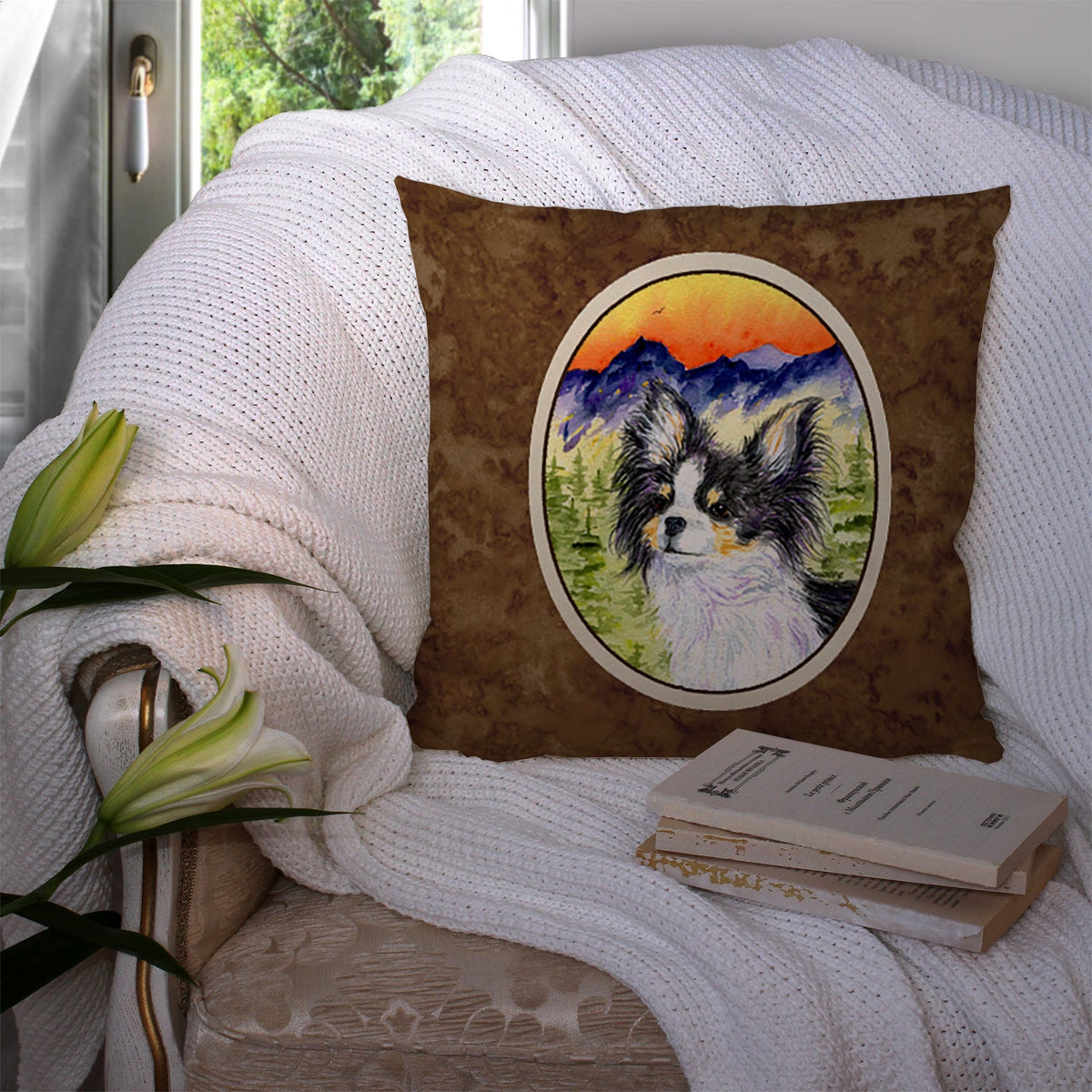 Chihuahua Decorative Throw Pillow 14x14 Indoor Outdoor Accent Cushion, Fabric Cover with Insert for Sofa, Bed, Porch & Living Room
