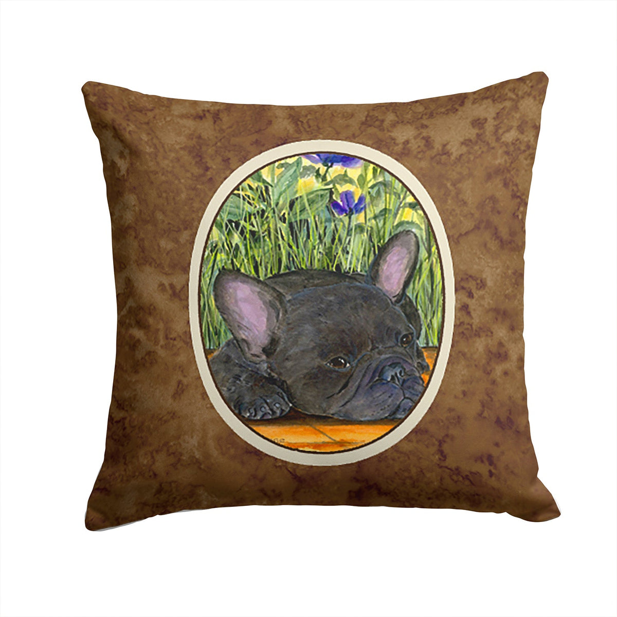 French Bulldog Decorative Throw Pillow 14x14 Indoor Outdoor Accent Cushion, Fabric Cover with Insert for Sofa, Bed, Porch & Living Room