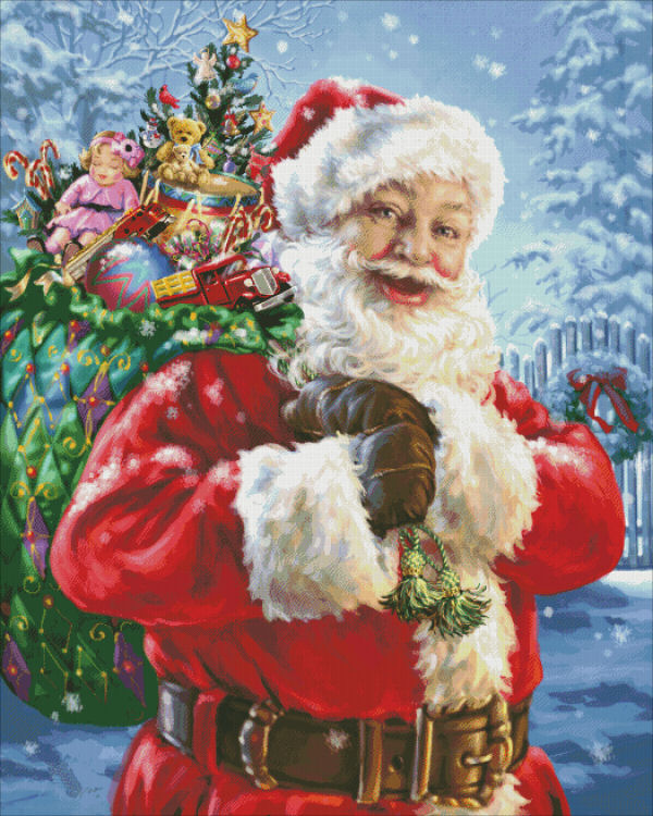 Santas Magic Bag Cross Stitch By Dona Gelsinger