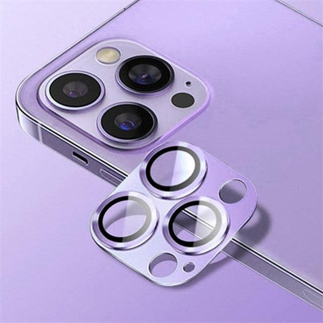 Camera Lens Metal Protector Glass For iPhone 14 Pro 13Pro 13 12 Pro Max Plus Full Cover Lens Protective Cap For iPhone 13 14Pro Tempered Glass Lens Film Metal Camera Screen Protection HD Clear Lens Protector