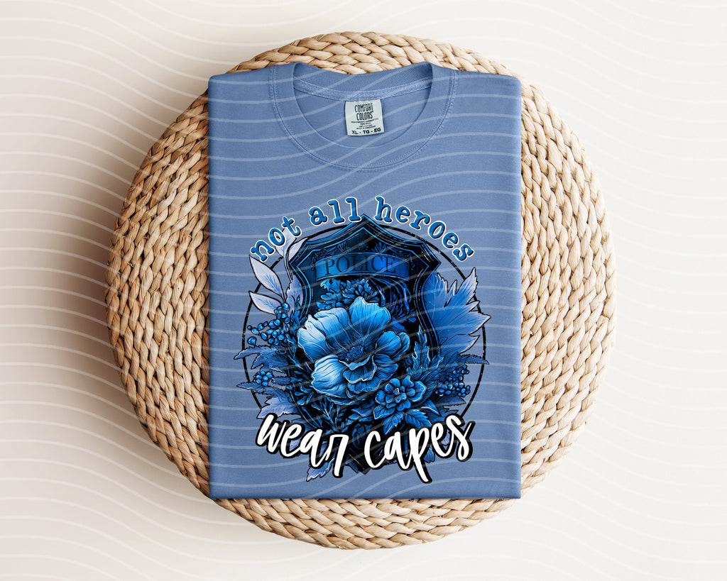 Not All Heroes Wear Capes (Police) Graphic Tee