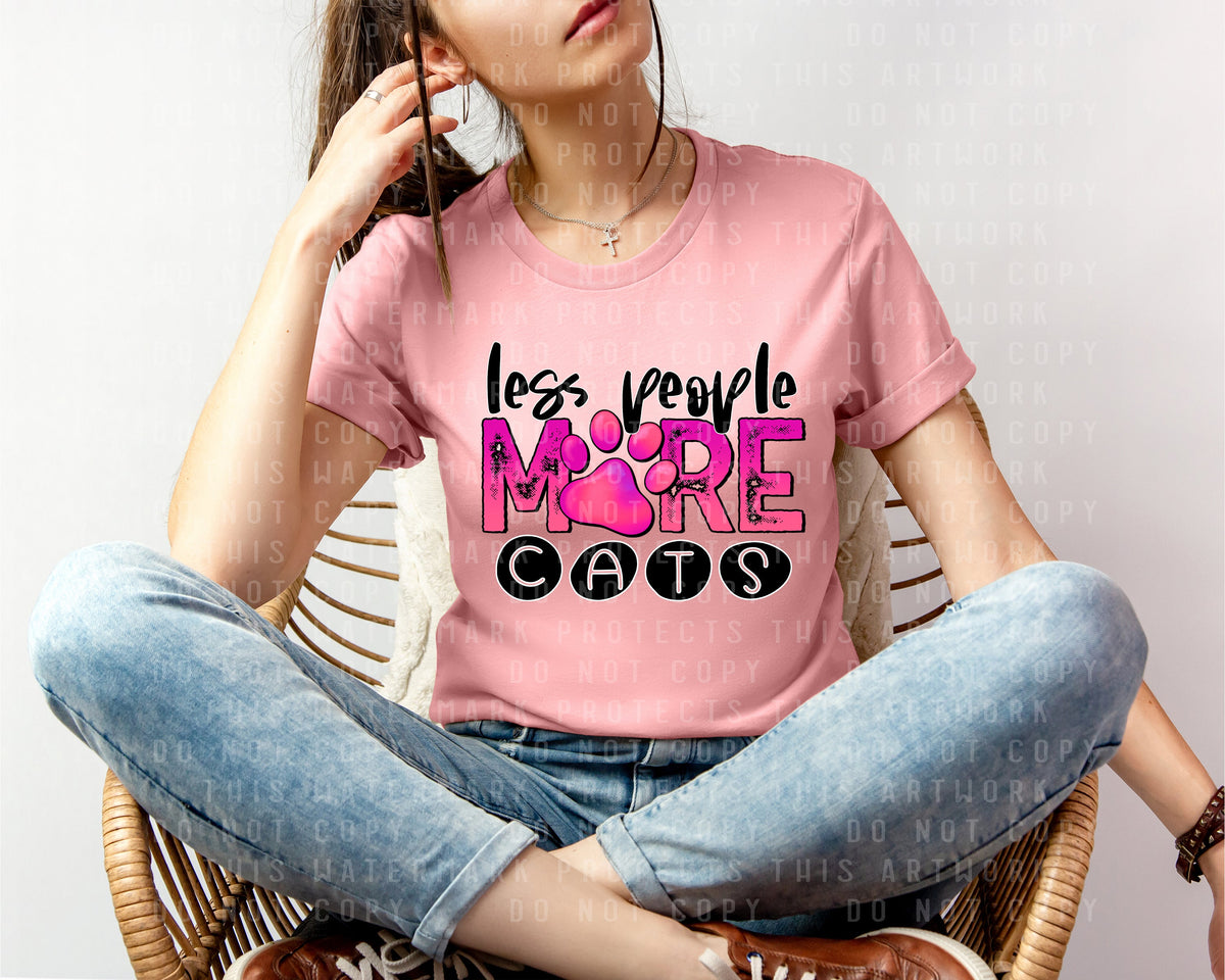 Less People More Cats Graphic Tee