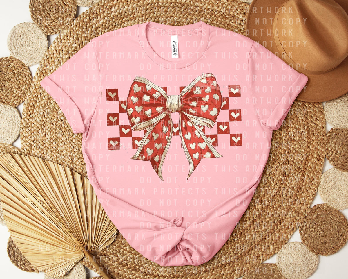 Checkered Bow Graphic Tee