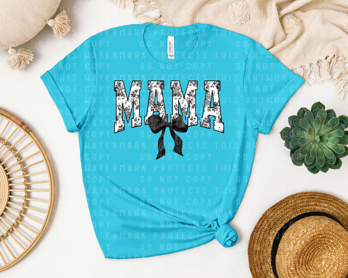 Mama Black Bow Graphic Tee