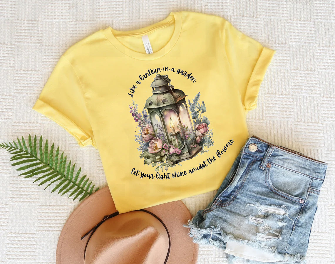 Let Your Light Shine Amidst the Flowers Graphic Tee